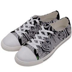 Tiger Head Men s Low Top Canvas Sneakers by Ket1n9