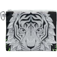 Tiger Head Canvas Cosmetic Bag (xxxl) by Ket1n9