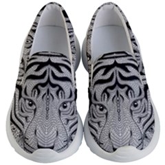 Tiger Head Kids Lightweight Slip Ons by Ket1n9