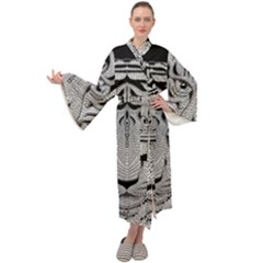 Tiger Head Maxi Velvet Kimono by Ket1n9