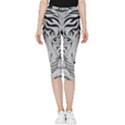 Tiger Head Inside Out Lightweight Velour Capri Leggings  View3