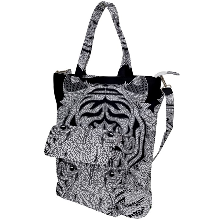 Tiger Head Shoulder Tote Bag