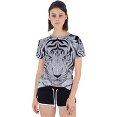 Tiger Head Open Back Sport T-shirt by Ket1n9