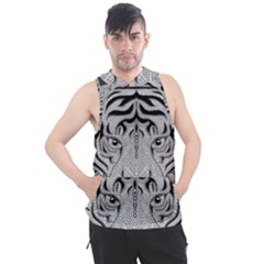 Tiger Head Men s Sleeveless Hoodie by Ket1n9