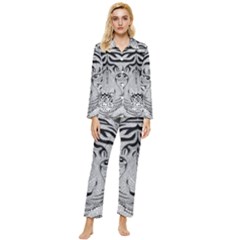 Tiger Head Womens  Long Sleeve Velvet Pocket Pajamas Set by Ket1n9