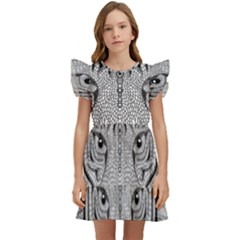 Tiger Head Kids  Winged Sleeve Dress by Ket1n9