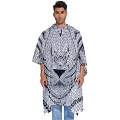 Tiger Head Men s Hooded Rain Ponchos by Ket1n9