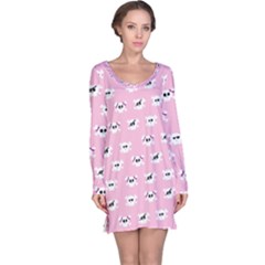 Girly Girlie Punk Skull Long Sleeve Nightdress by Ket1n9