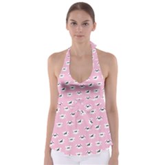 Girly Girlie Punk Skull Tie Back Tankini Top by Ket1n9