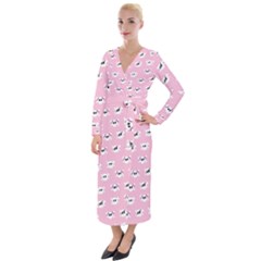 Girly Girlie Punk Skull Velvet Maxi Wrap Dress by Ket1n9