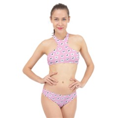 Girly Girlie Punk Skull High Neck Bikini Set by Ket1n9