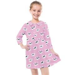 Girly Girlie Punk Skull Kids  Quarter Sleeve Shirt Dress by Ket1n9