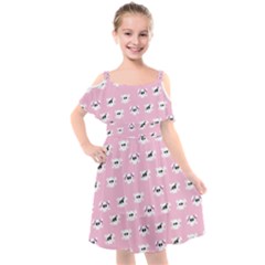 Girly Girlie Punk Skull Kids  Cut Out Shoulders Chiffon Dress by Ket1n9