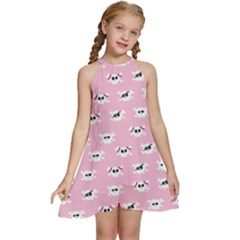 Girly Girlie Punk Skull Kids  Halter Collar Waist Tie Chiffon Dress by Ket1n9