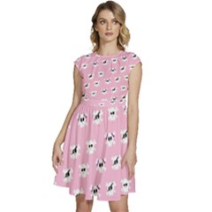 Girly Girlie Punk Skull Cap Sleeve High Waist Dress by Ket1n9