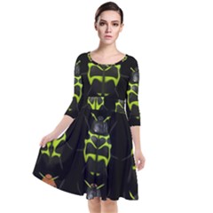 Beetles-insects-bugs- Quarter Sleeve Waist Band Dress by Ket1n9