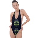 Beetles-insects-bugs- Backless Halter One Piece Swimsuit View1