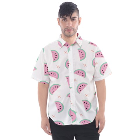 Watermelon Wallpapers  Creative Illustration And Patterns Men s Short Sleeve Shirt by Ket1n9