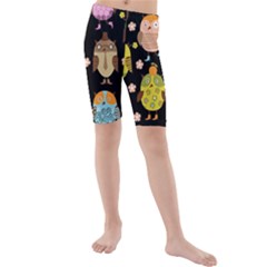 Cute Owls Pattern Kids  Mid Length Swim Shorts by Ket1n9