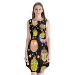 Cute Owls Pattern Sleeveless Chiffon Dress   by Ket1n9