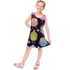 Cute Owls Pattern Kids  Tunic Dress by Ket1n9