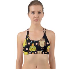 Cute Owls Pattern Back Web Sports Bra by Ket1n9