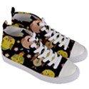 Cute Owls Pattern Women s Mid-Top Canvas Sneakers View3