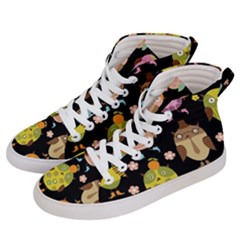 Cute Owls Pattern Men s Hi-top Skate Sneakers by Ket1n9