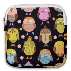 Cute Owls Pattern Mini Square Pouch by Ket1n9