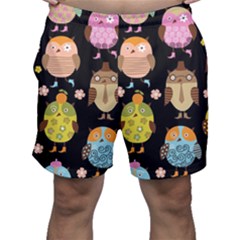 Cute Owls Pattern Men s Shorts by Ket1n9