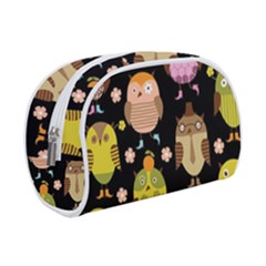 Cute Owls Pattern Make Up Case (small) by Ket1n9