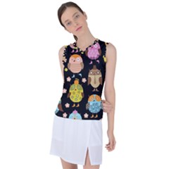 Cute Owls Pattern Women s Sleeveless Sports Top by Ket1n9