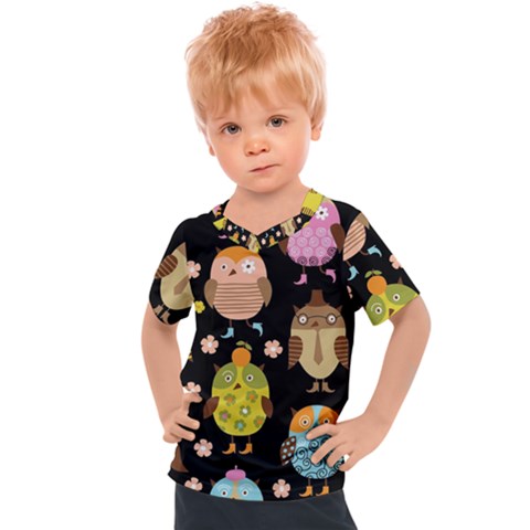 Cute Owls Pattern Kids  Sports T-shirt by Ket1n9