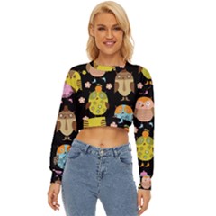 Cute Owls Pattern Lightweight Long Sleeve Sweatshirt by Ket1n9