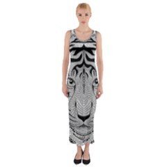 Tiger Head Fitted Maxi Dress by Ket1n9