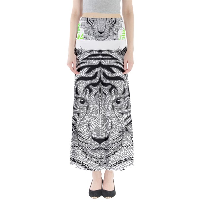 Tiger Head Full Length Maxi Skirt