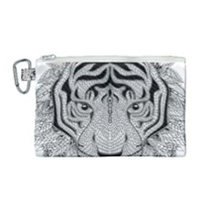 Tiger Head Canvas Cosmetic Bag (medium)