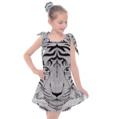 Tiger Head Kids  Tie Up Tunic Dress by Ket1n9