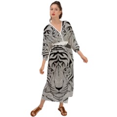 Tiger Head Grecian Style  Maxi Dress by Ket1n9