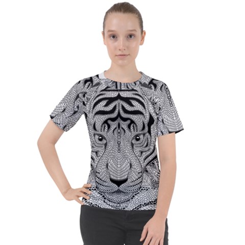 Tiger Head Women s Sport Raglan T-shirt by Ket1n9