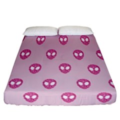 Alien Pattern Pink Fitted Sheet (california King Size)