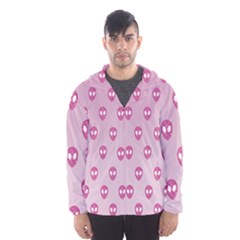 Alien Pattern Pink Men s Hooded Windbreaker by Ket1n9