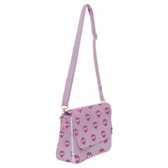 Alien Pattern Pink Shoulder Bag With Back Zipper by Ket1n9