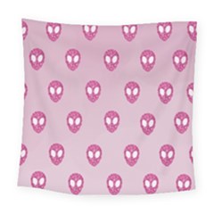 Alien Pattern Pink Square Tapestry (large) by Ket1n9