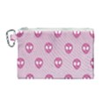 Alien Pattern Pink Canvas Cosmetic Bag (Medium) View1