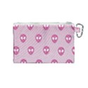 Alien Pattern Pink Canvas Cosmetic Bag (Medium) View2