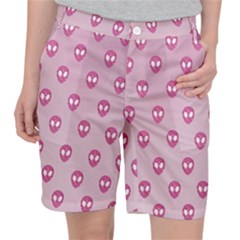 Alien Pattern Pink Women s Pocket Shorts by Ket1n9