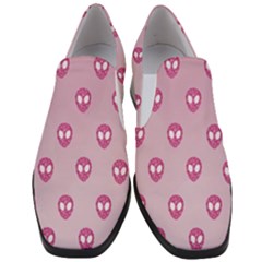 Alien Pattern Pink Women Slip On Heel Loafers by Ket1n9