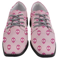 Alien Pattern Pink Women Heeled Oxford Shoes by Ket1n9