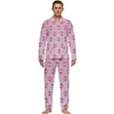 Alien Pattern Pink Men s Long Sleeve Velvet Pocket Pajamas Set View1